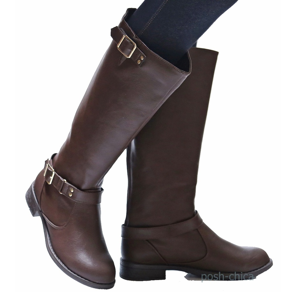 Brown Leather Winter Boots
